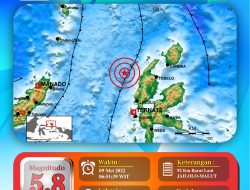 Gempa 5.8 Guncang Halmahera Barat, Tidak Berpotensi Tsunami