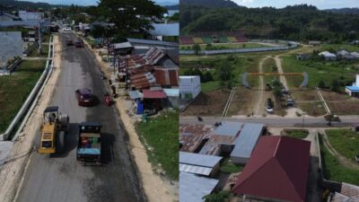 Kolaborasi BPJN Maluku Utara-PUPR Halteng Atasi Banjir di Jalan Nasional Weda