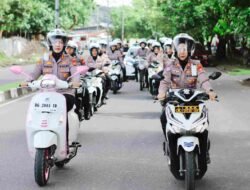 Pastikan Kamtibmas Kondusif Jelang Lebaran, Kapolres Ternate Pimpin Patroli Motor Pasukan Polwan