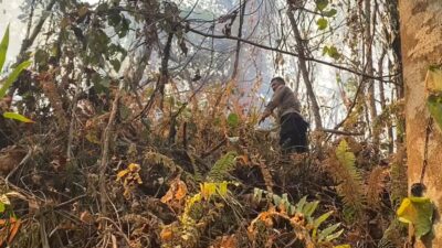 Polisi dan Warga Upaya Padamkan Karhutla di Ternate