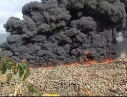 Kebakaran Hebat di Area Penampungan Ban Bekas PT IWIP, Diduga Disengaja Oknum Warga